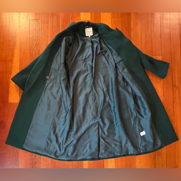 Madewell NWOT Elegant Emerald Green Double-Breasted Women's Wool Coat - Medium - Picture 3 of 7
